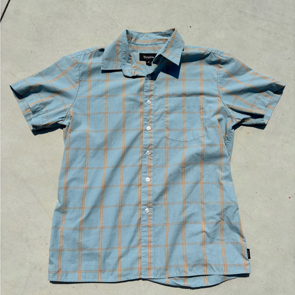 Blue and orange brixton button up. Size small, hardly worn great condition